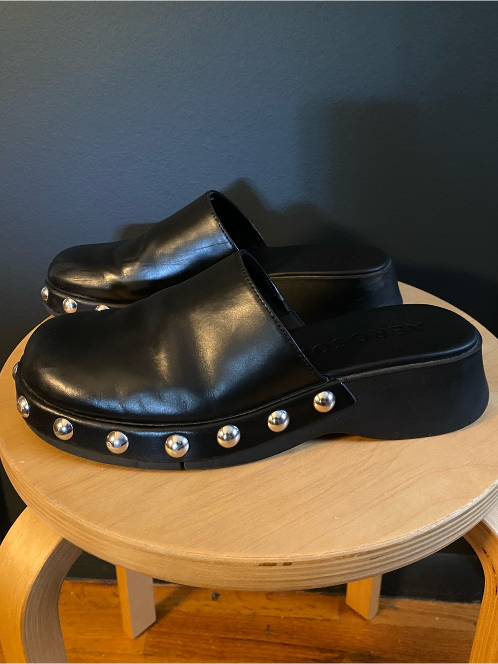 Aerosoles Faye Clogs Black Leather